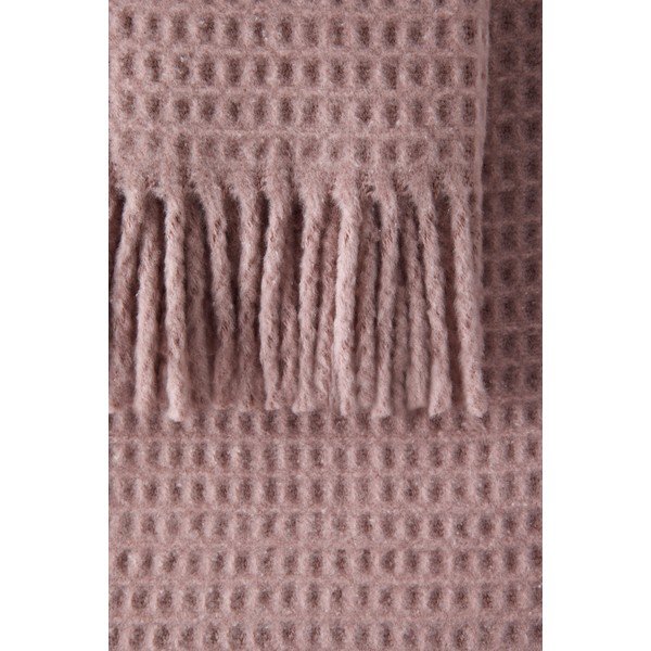 Pătură roz din amestec de bumbac 140x180 cm Basics Waffle – Euromant-image-1