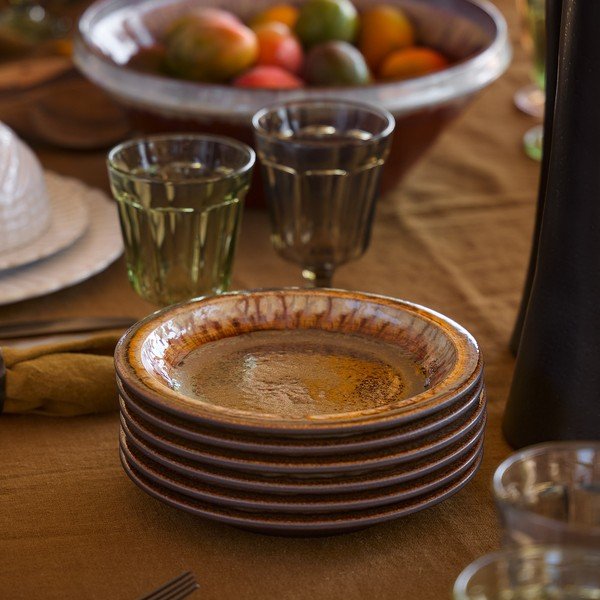 Farfurie maro pentru desert  din gresie ø 20 cm Poterie – Casafina-image-1