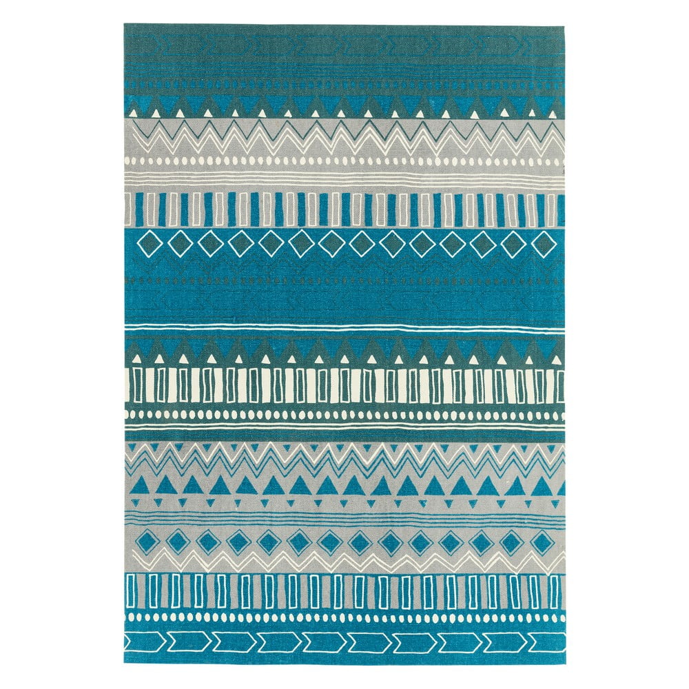 Covor Asiatic Carpets Tribal Mix, 160 x 230 cm, turcoaz-gri