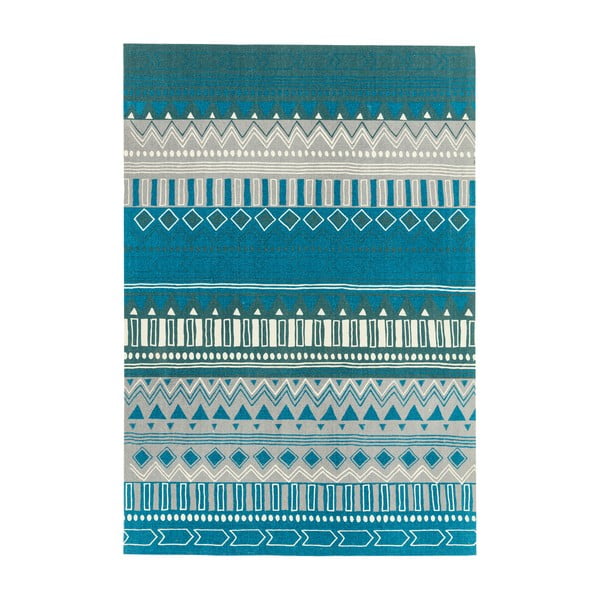 Covor Asiatic Carpets Tribal Mix, 120 x 170 cm, turcoaz-gri