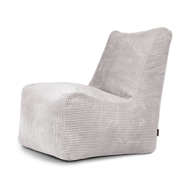 Fotoliu bean bag gri deschis cu tapițerie din catifea reiată Seat Lounge – SLOWDOWN
