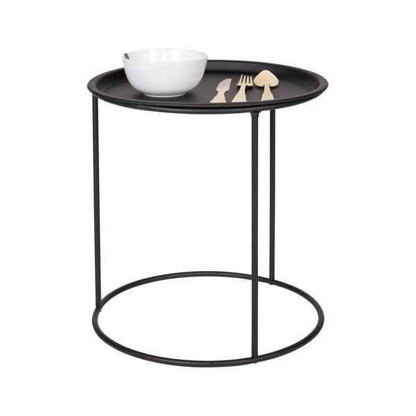 Măsuță auxiliară WOOOD Ivar M, ø 40 cm, negru-image-1