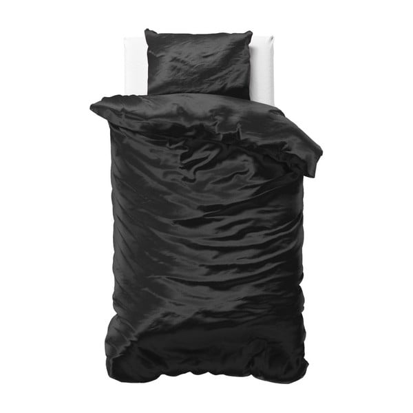Lenjerie de pat din micropercal Sleeptime, 140 x 220 cm, negru 
