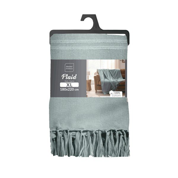 Cuvertură verde din bumbac 125x150 cm Lilia – douceur d'intérieur-image-2