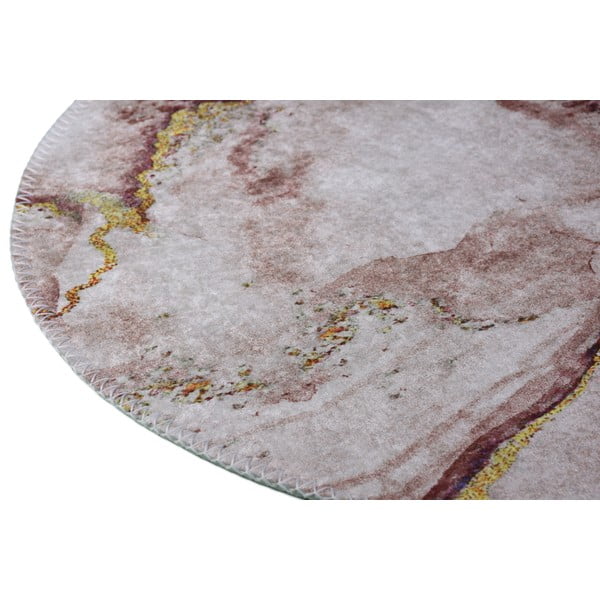 Covor maro/auriu lavabil rotund ø 100 cm – Vitaus-image-2