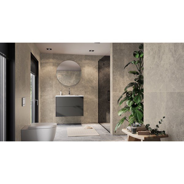Dulap sub chiuvetă gri antracit suspendat cu aspect mat 81x61 cm Bodera – Germania-image-1