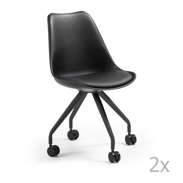 Set 2 scaune de birou La Forma Lars, negru