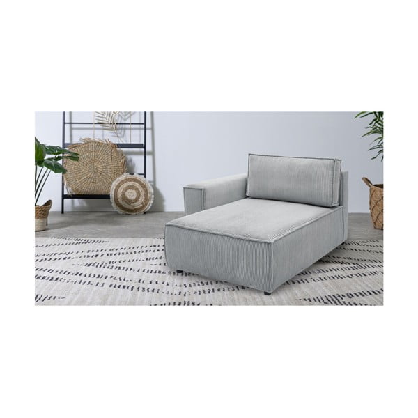 Modul pentru canapea gri deschis cu tapițerie din catifea reiată  (cu colț pe partea stângă ) Nihad modular – Bobochic Paris-image-1