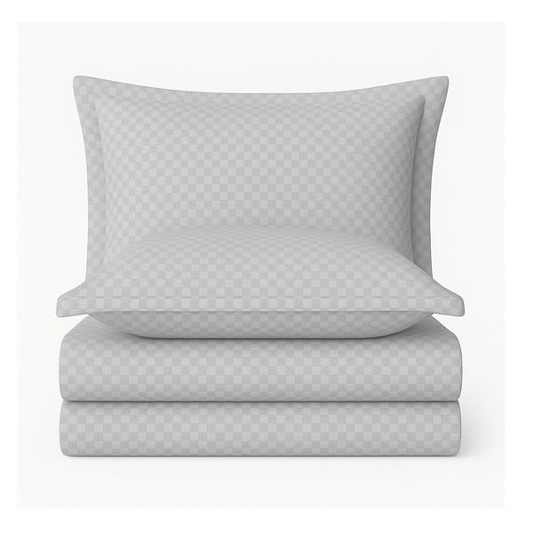 Lenjerie de pat gri din bumbac ranforcé pentru pat dublu, extinsă 240x220 cm Checkered – Mila Home Luxury