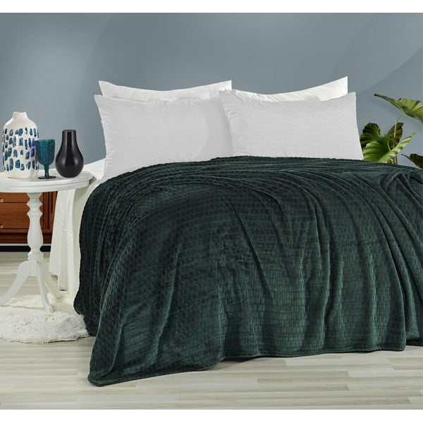 Cuvertură verde pentru pat dublu 200x220 cm Melinda - Mijolnir