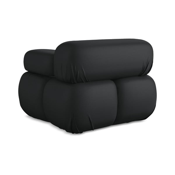 Modul pentru canapea modulară negru cu tapițerie din imitație de piele (cu colț pe partea dreaptă) Lokua – Makamii-image-4