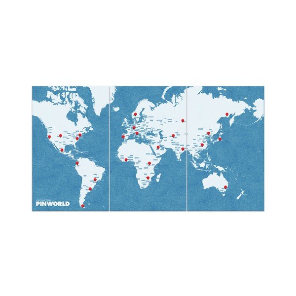 Hartă a lumii de perete Palomar Pin World XL, 198 x 124 cm, albastru-image-3