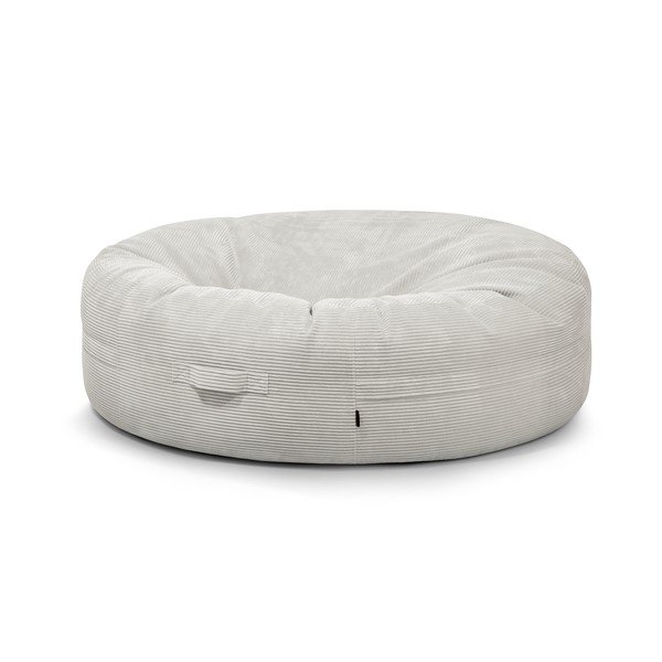Fotoliu bean bag crem cu tapițerie din catifea reiată Roll 190 – SLOWDOWN