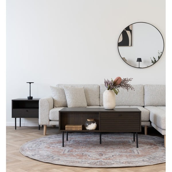 Măsuță de cafea maro închis cu aspect de lemn de stejar 50x100 cm Kyoto – House Nordic-image-1