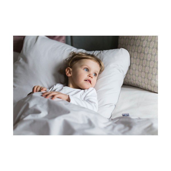 Husă de pilotă gri deschis din bumbac egiptean pentru pat de o persoană 155x200 cm Perla – WeLoveBeds-image-1