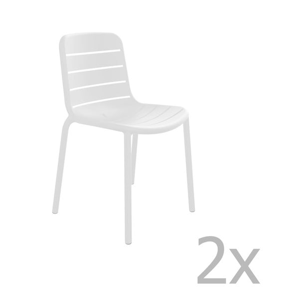 Set 2 scaune de grădină Resol Gina Garden, alb