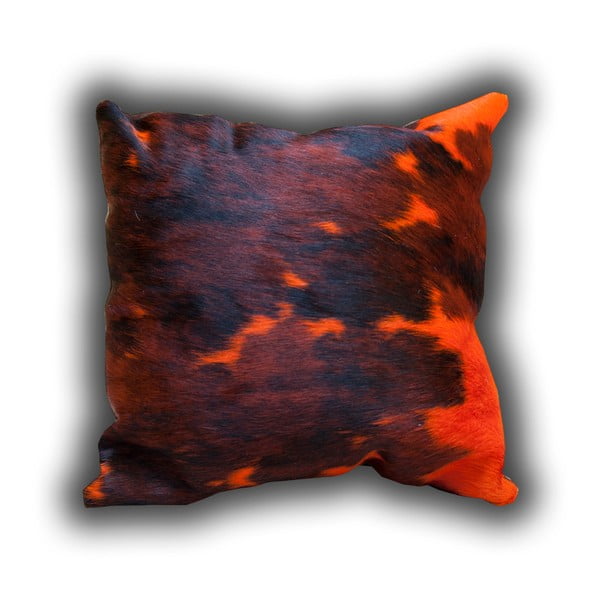 Pernă din piele Pipsa Dyed Orange, 50 × 50 cm