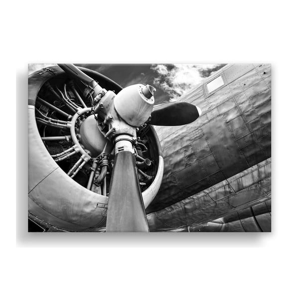 Tablou Styler Canvas Silver Uno Plane, 85 x 113 cm