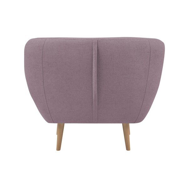 Fotoliu cu picioare de culoare deschisă Mazzini Sofas Sicile, roz-image-1