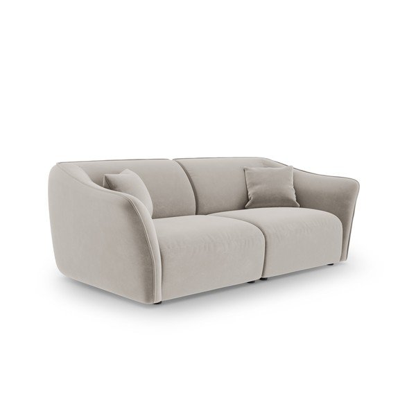 Canapea bej cu tapițerie din catifea 206 cm Tokyo – Cosmopolitan Design-image-2