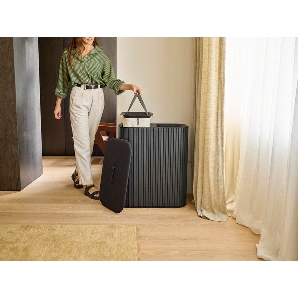 Coș de rufe negru 2x45 l din bambus Tota Luxe – Joseph Joseph-image-1