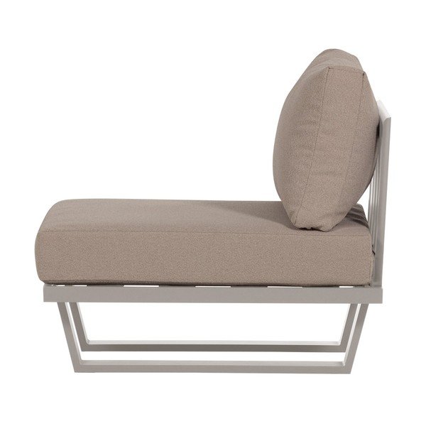 Fotoliu de grădină grej din metal/capitonat Bear – WOOOD-image-2