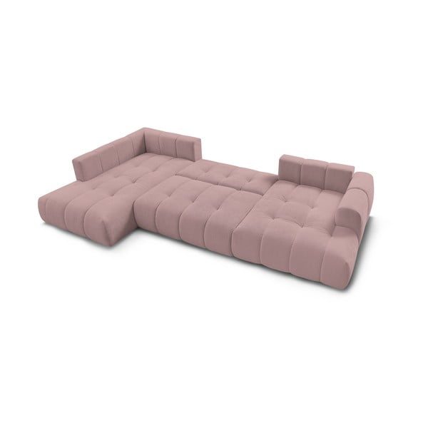 Colțar roz extensibil/cu spațiu de depozitare (cu colț pe partea stângă/în formă de "U") Fuji – Bobochic Paris-image-4