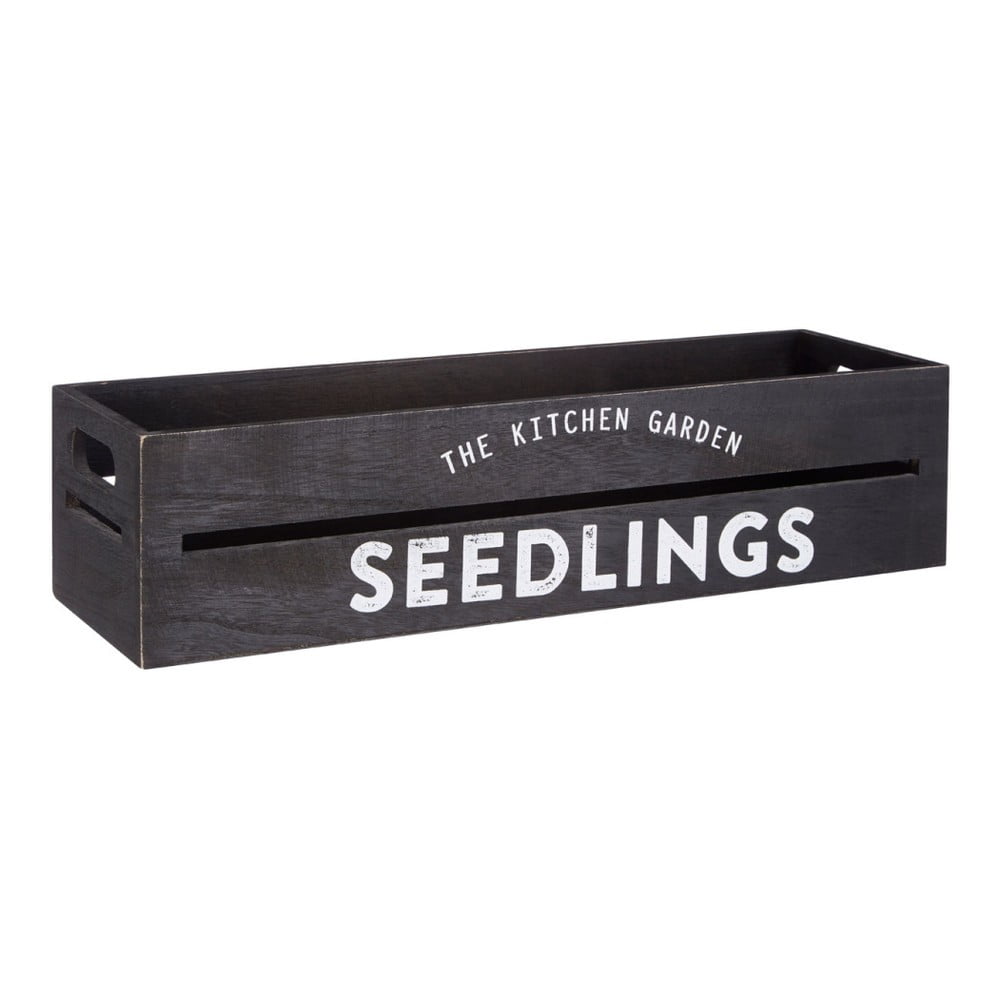 Lădiță din lemn pentru ierburi aromatice și flori Premier Housewares Seedligngs, 15 x 45 cm, negru