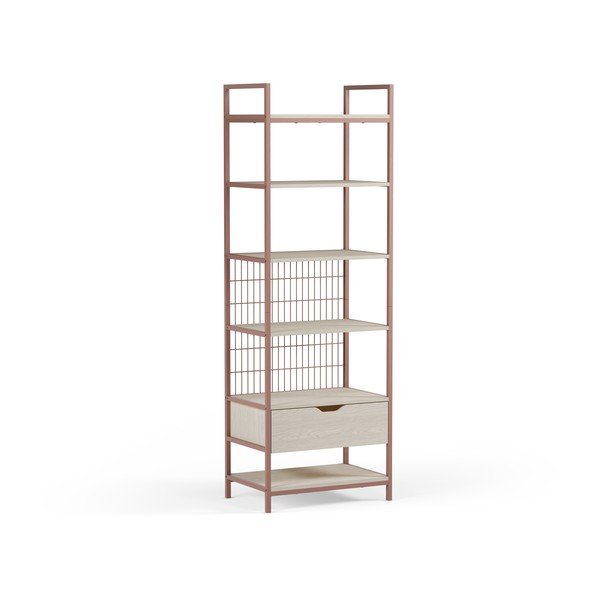 Bibliotecă teracotă din oțel 60x179,5x40 cm Amara – Marckeric