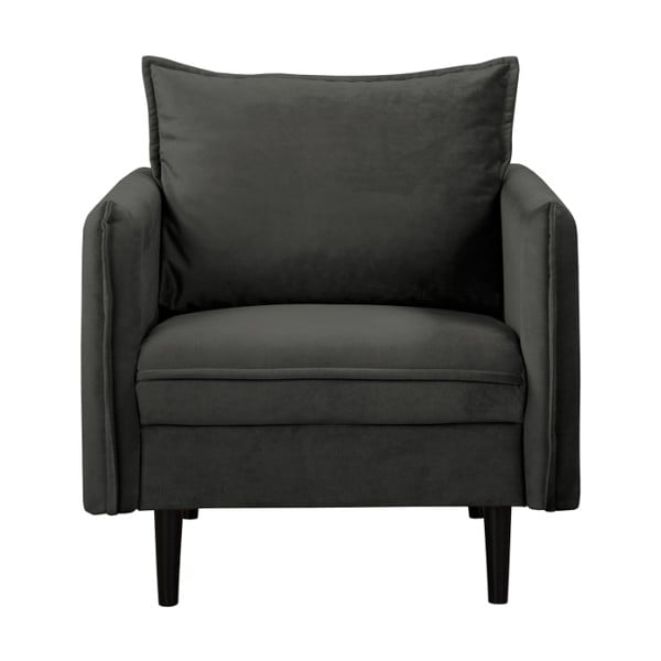 Fotoliu gri închis cu tapițerie din catifea Juli – Ropez-image-1