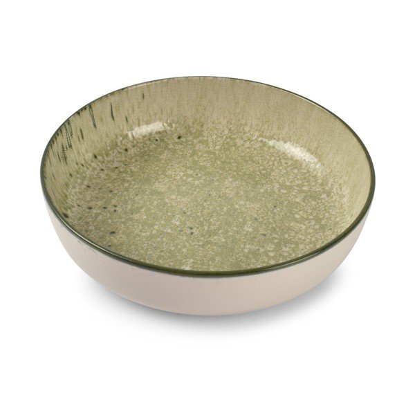 Farfurie verde/crem adâncă din gresie ø 18,5 cm Gravel – ONA
