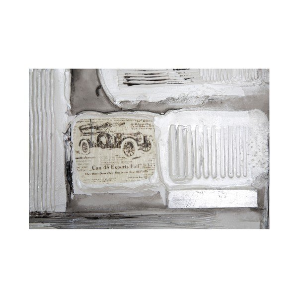 Tablou pictat manual Mauro Ferretti Dipinto Su Tela Silver Stroke, 150 x 50 cm-image-1