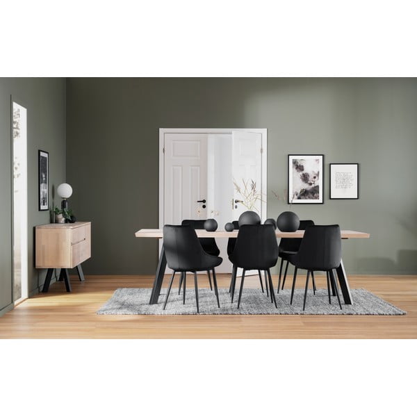 Scaune de dining negre 2 buc. din catifea Sierra - Rowico-image-1