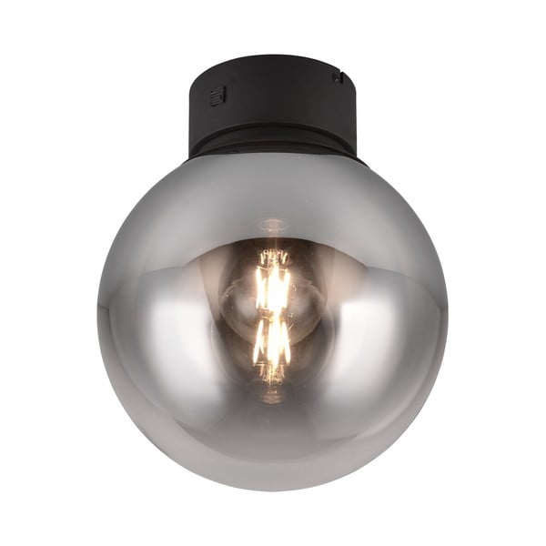 Plafonieră neagră LED cu abajur din sticlă ø 30 cm Cipallone – CINQUE
