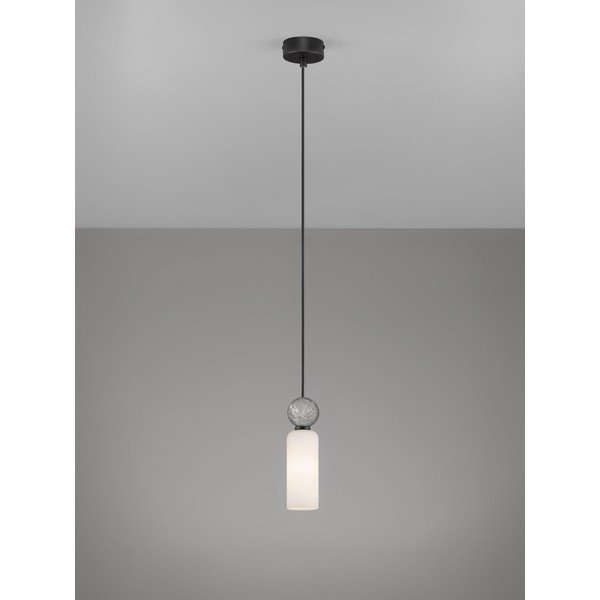 Lustră negru-mat din piatră cu abajur din sticlă ø 6 cm Filomena – Nova Luce-image-4