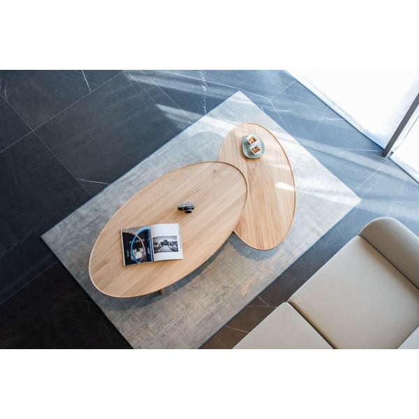 Măsuță de cafea în culoare naturală din lemn de stejar 65x120 cm Mu – Gazzda-image-2