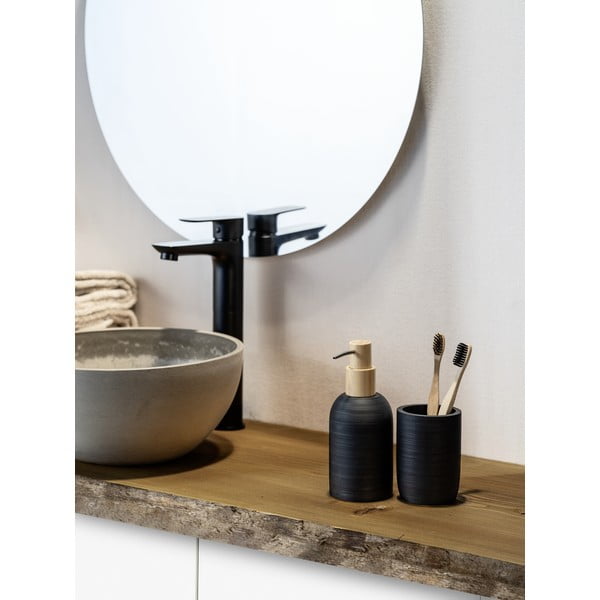 Suport pentru periuța de dinți negru din polirășină Altavalle – Wenko-image-1