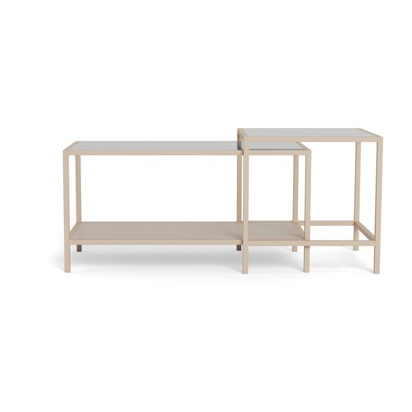 Măsuțe de cafea gri 2 buc. din oțel 50x90 cm Seaford – Actona-image-1