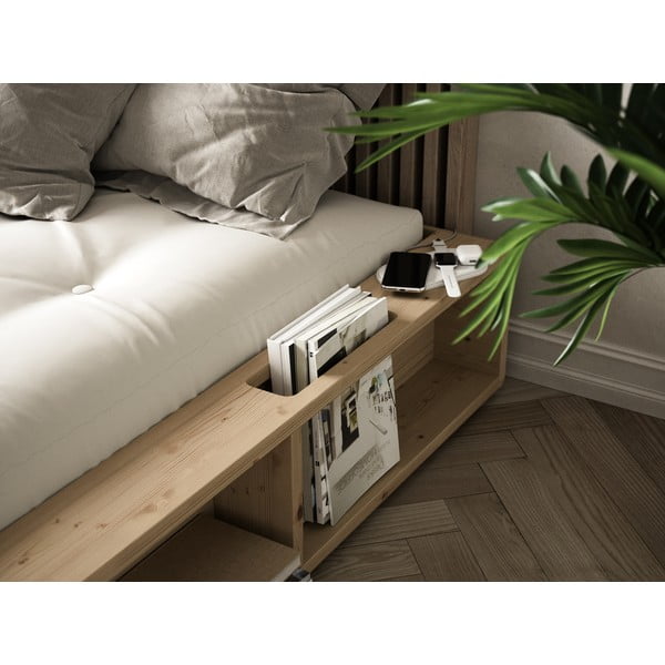 Pat din lemn masiv cu futon Comfort și tatami Karup Design, 160 x 200 cm-image-1