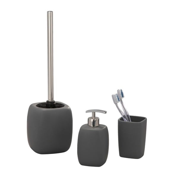 Recipient din ceramică pentru periuțele de dinți Wenko Faro, gri-image-1