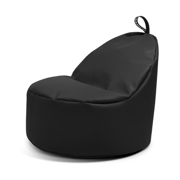 Fotoliu bean bag negru cu tapițerie din imitație de piele Round XL – So Soft?