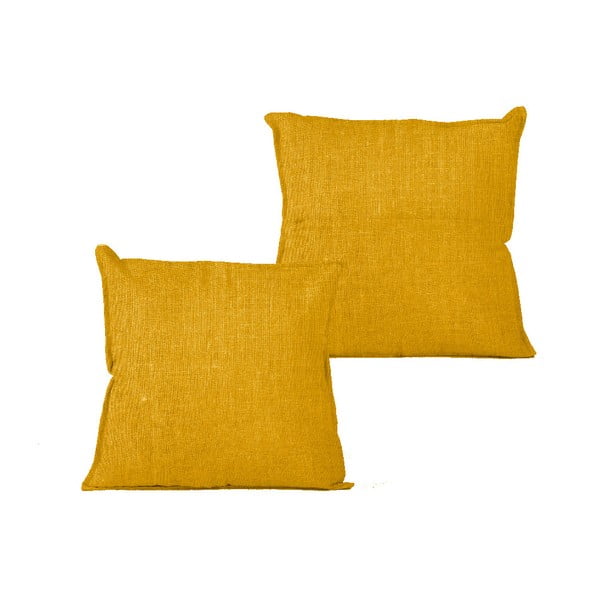 Față de pernă Linen Yellow, 45 x 45 cm