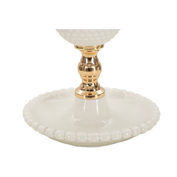 Veioză albă cu abajur textil (înălțime 40 cm) Napoli – Mauro Ferretti-image-3