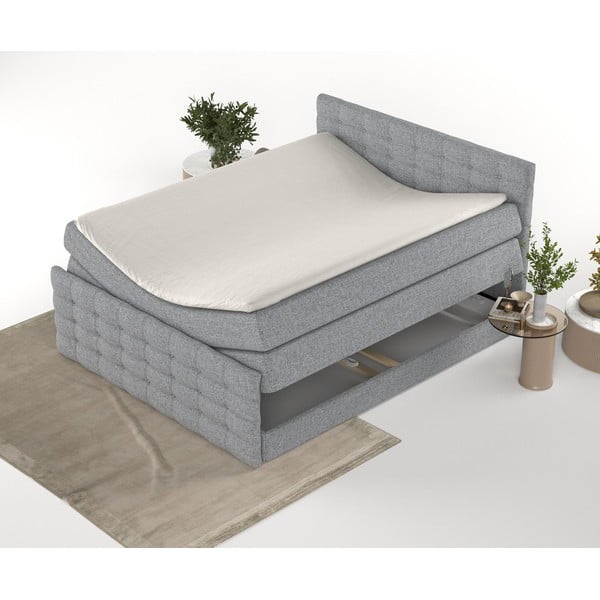 Pat boxspring gri cu spațiu de depozitare 160x200 cm Blend – Maison de Rêve-image-4