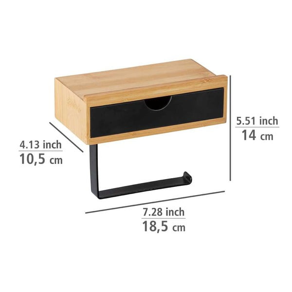 Suport din bambus pentru hârtia de toaletă Wenko, negru-image-4