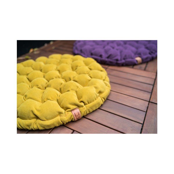 Pernă relaxare cu bile de masaj Linda Vrňáková Bloom, Ø 75 cm, gri deschis-image-4