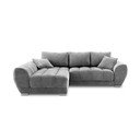 Colțar extensibil cu tapițerie de catifea și șezlong pe partea stângă Windsor & Co Sofas Nuage, gri