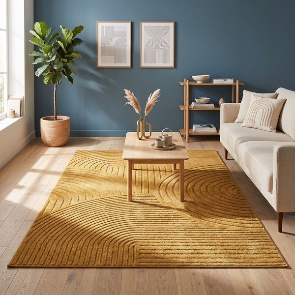 Covor galben ocru 200x290 cm Whirl – ESTE-image-4