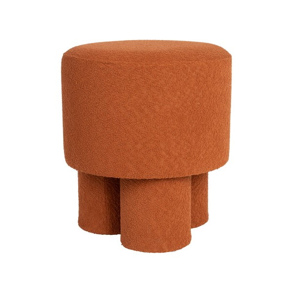 Taburet cărămiziu cu tapițerie din țesătură bouclé Marcos – White Label