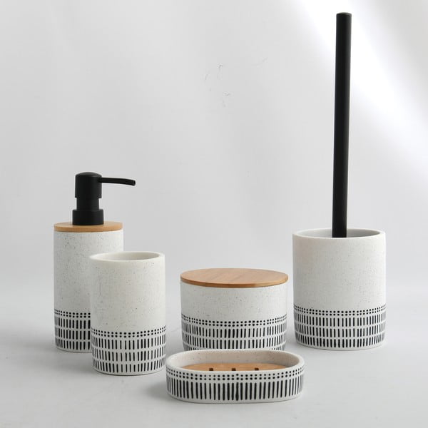 Organizator de baie alb pentru dischete demachiante, din polirășină Yuma – Spirella-image-1